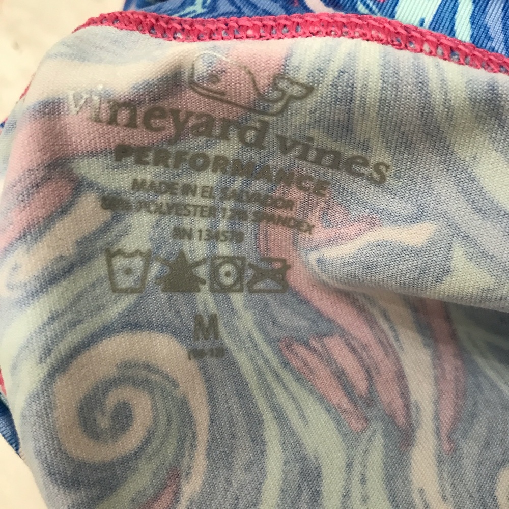 VINEYARD VINES {Girl M} Swirly Seahorse Leggings Pink Blue - Picture 3 of 4